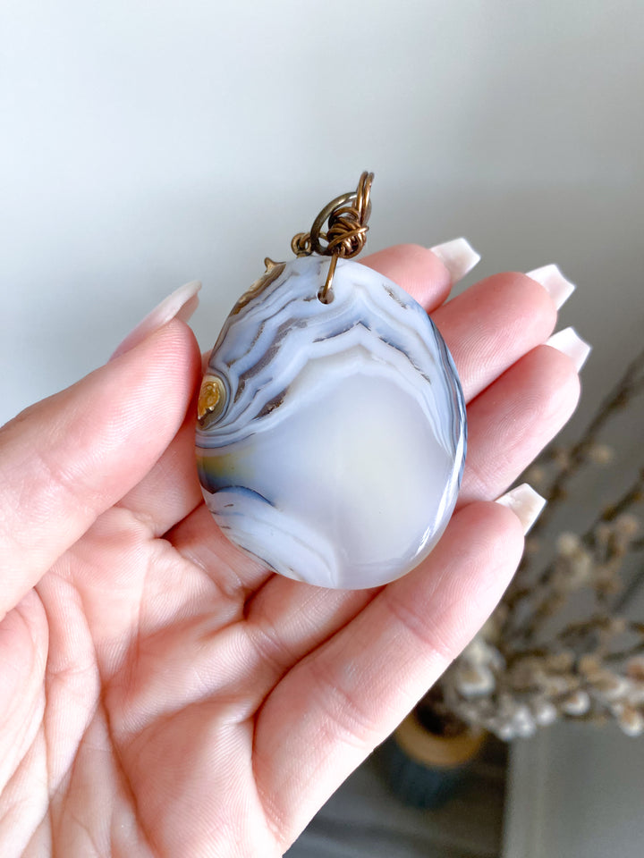 Botswana Agate Pendant - Vintage
