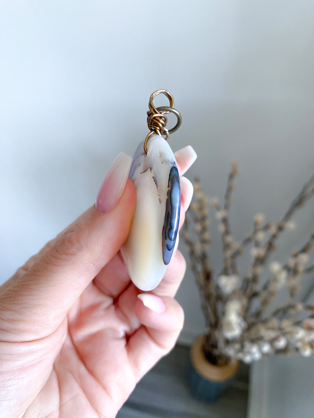 Botswana Agate Pendant - Vintage