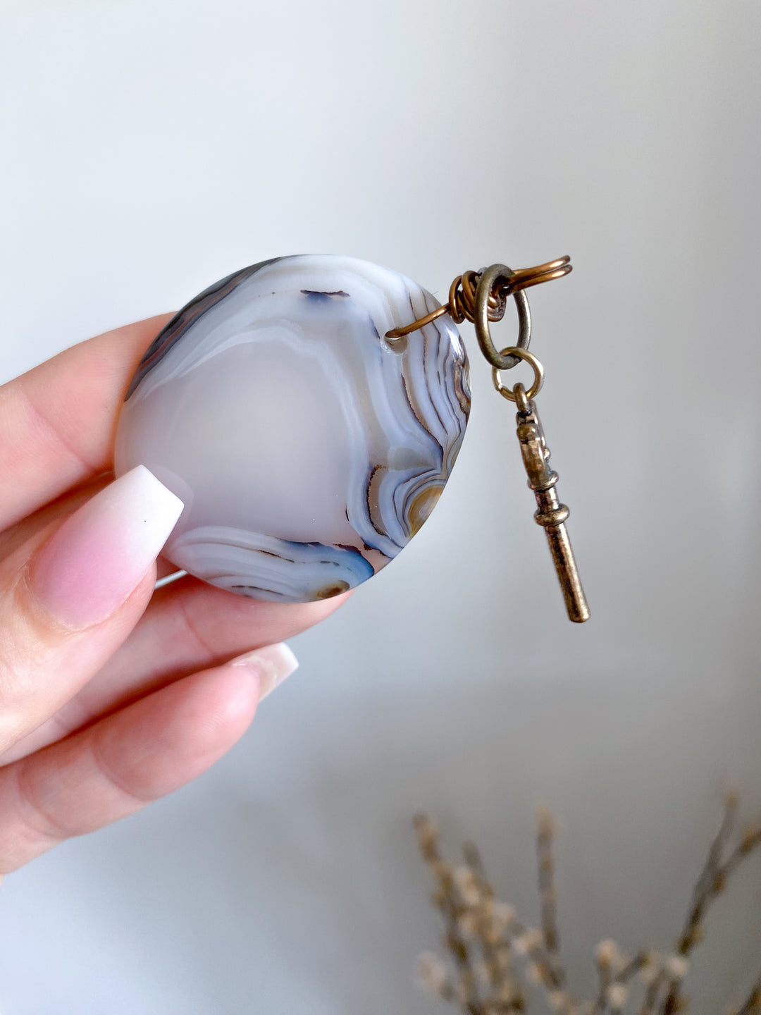 Botswana Agate Pendant - Vintage
