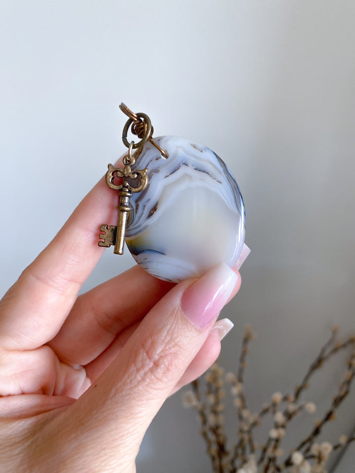 Botswana Agate Pendant - Vintage