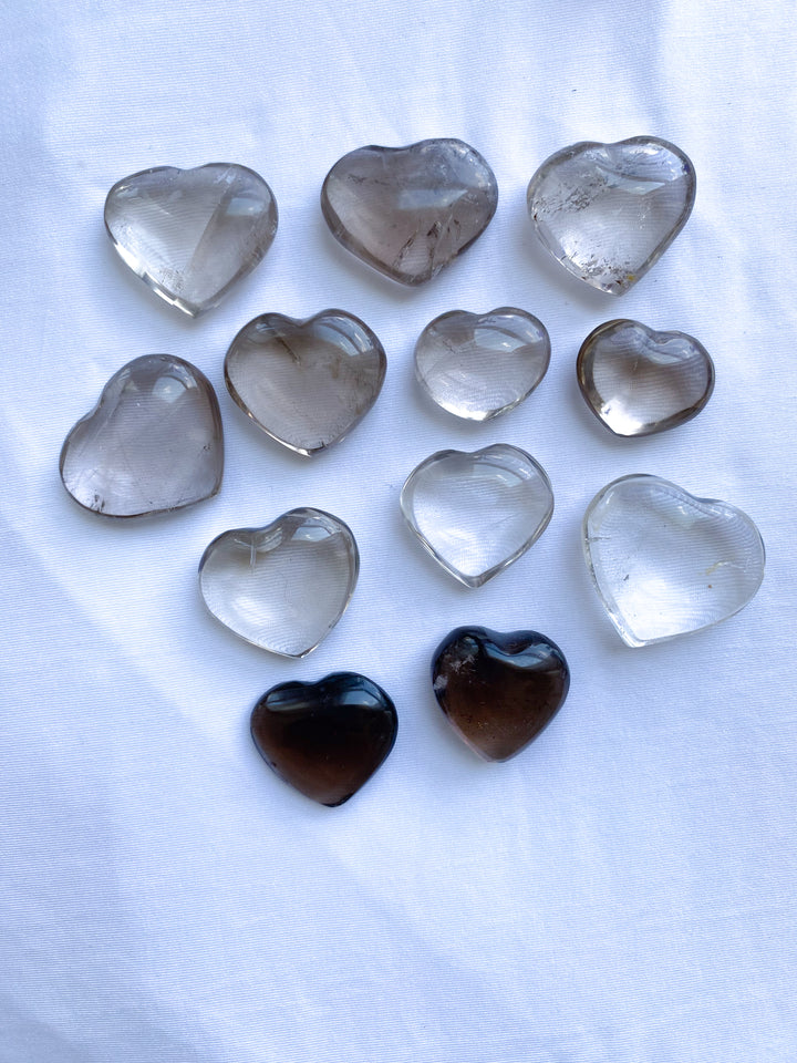 Hand Carved Smokey Quartz Heart