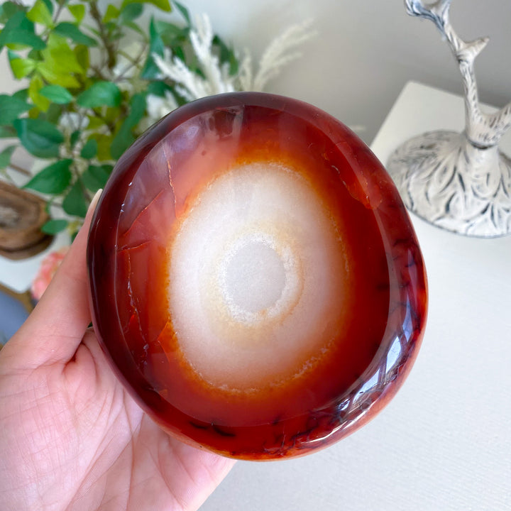Large Creamy Swirl Carnelian Bowl 