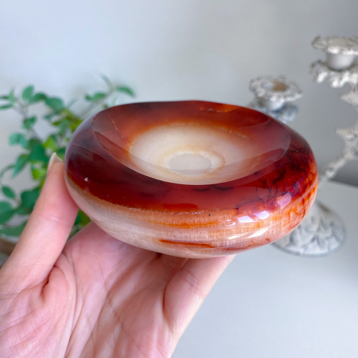 Large Creamy Swirl Carnelian Bowl 