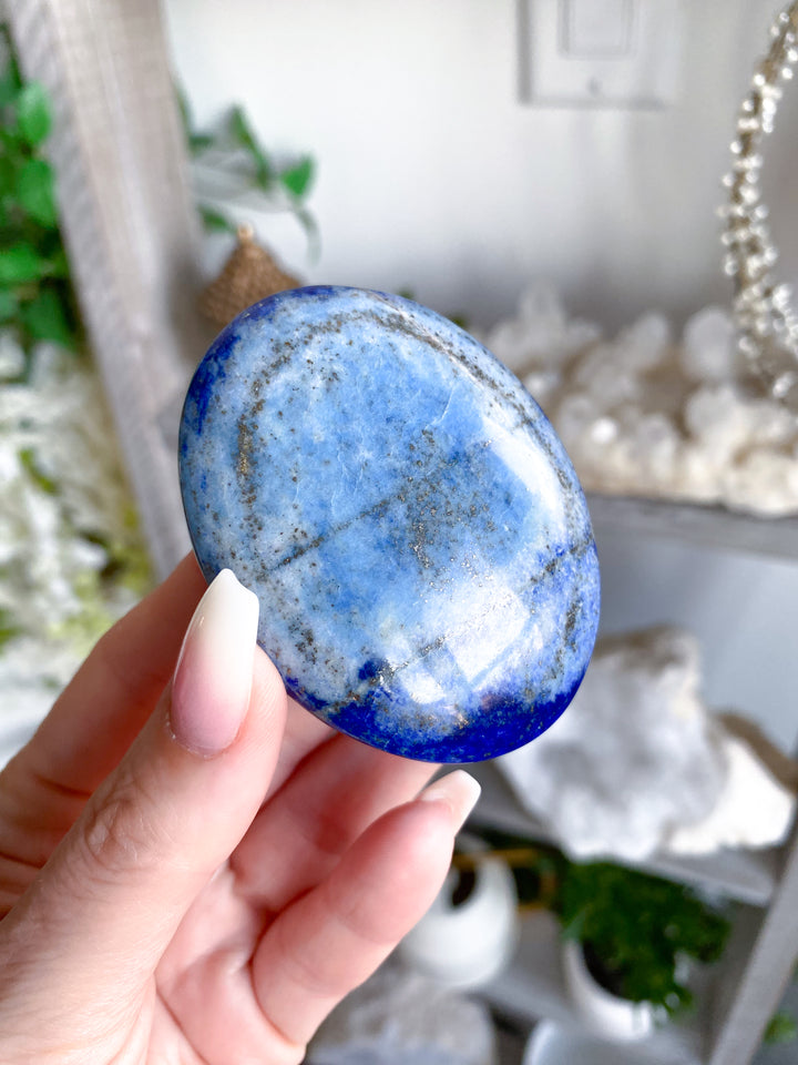 Duality Lapis Lazuli Palm Stone #8