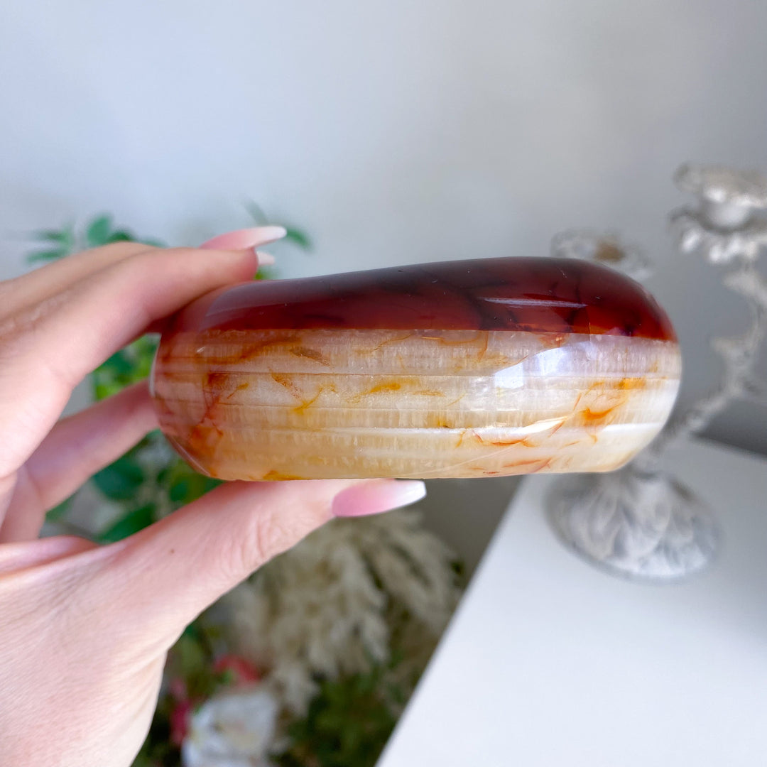 Large Creamy Swirl Carnelian Bowl 
