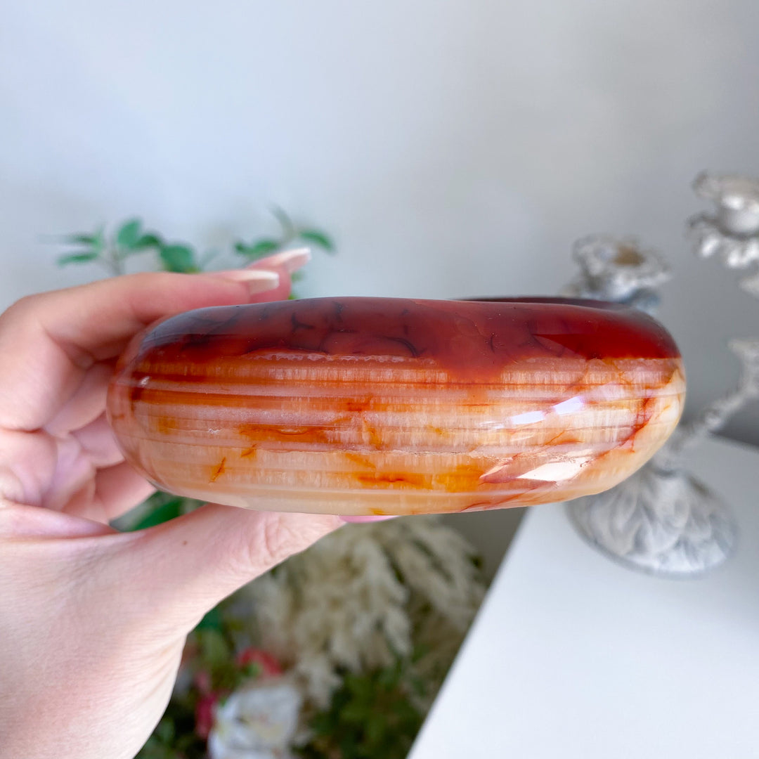 Large Creamy Swirl Carnelian Bowl 