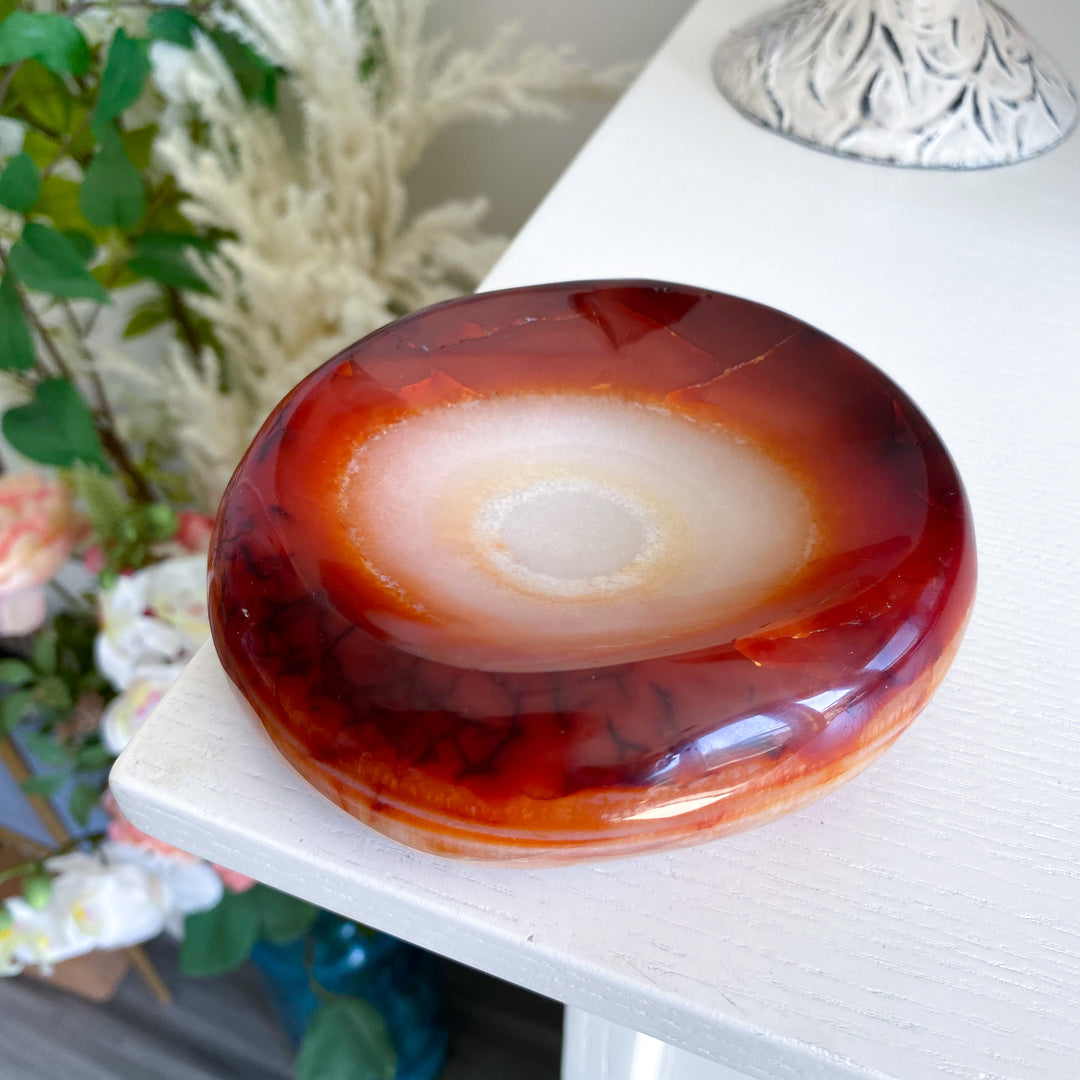 Large Creamy Swirl Carnelian Bowl 