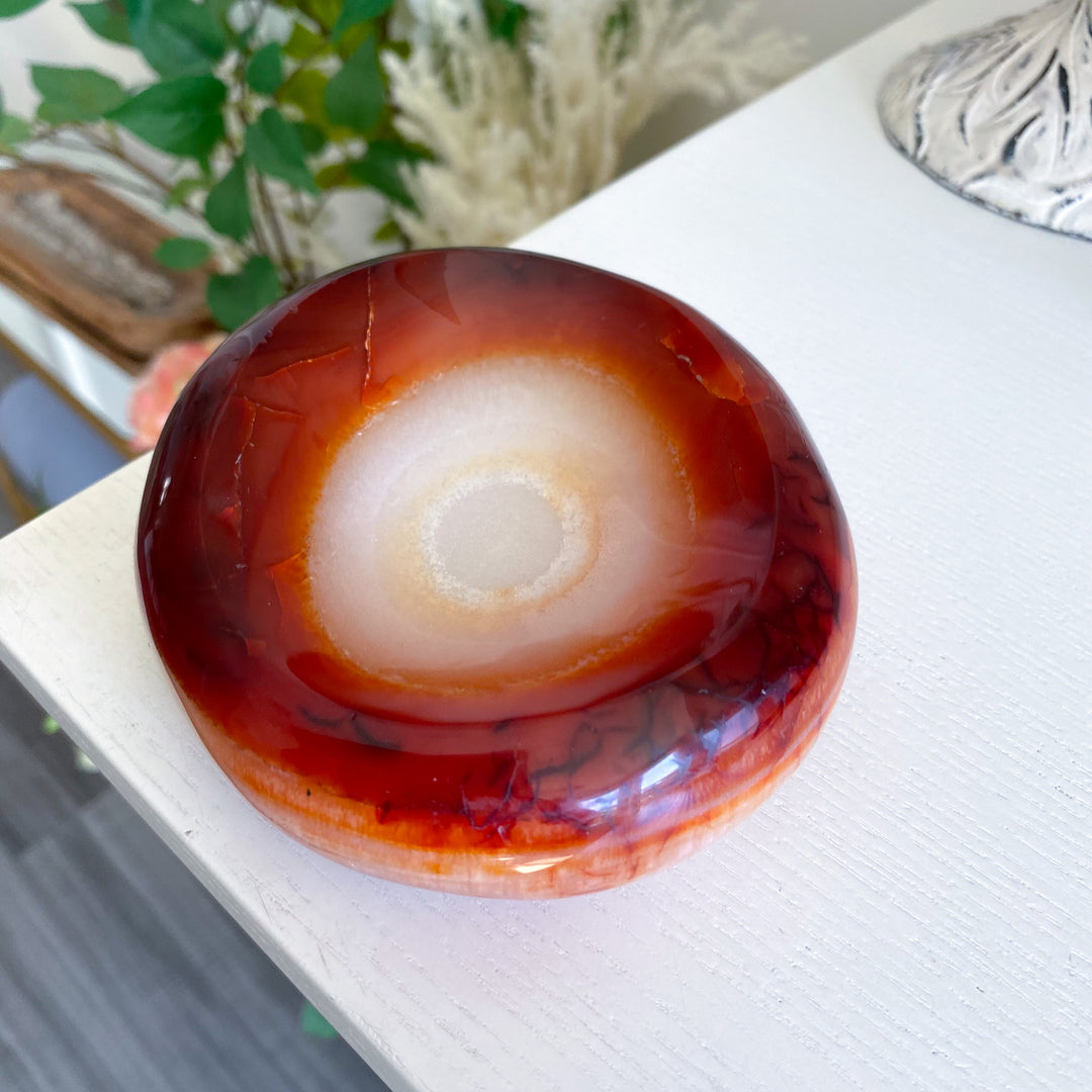 Large Creamy Swirl Carnelian Bowl 
