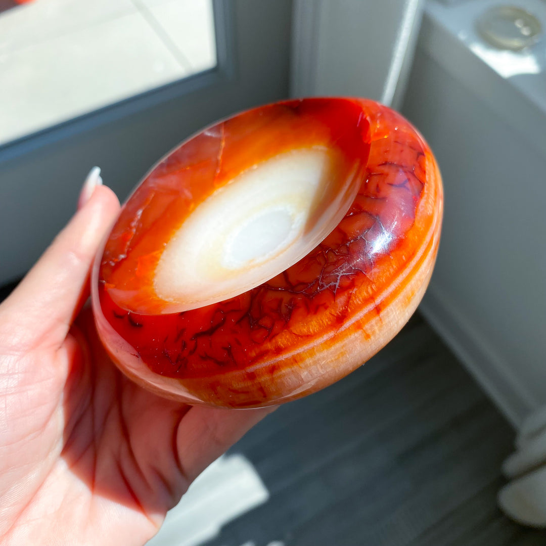 Large Creamy Swirl Carnelian Bowl 