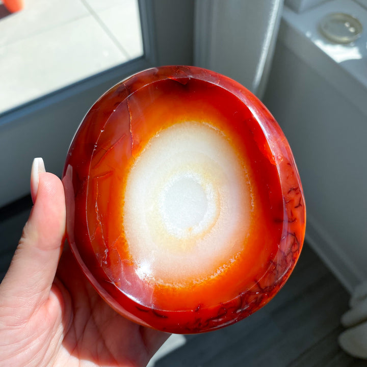 Large Creamy Swirl Carnelian Bowl 
