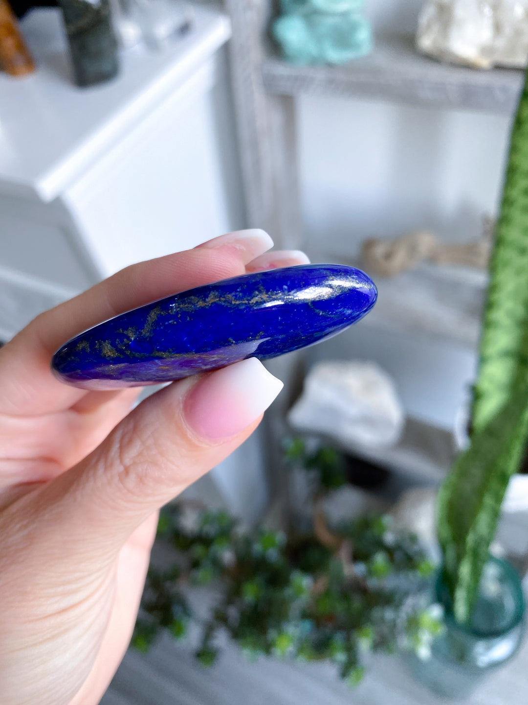 Flat, Thin Lapis Lazuli Palm Stone #8