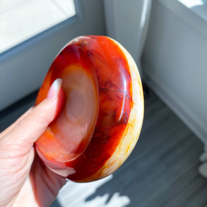 Large Creamy Swirl Carnelian Bowl 