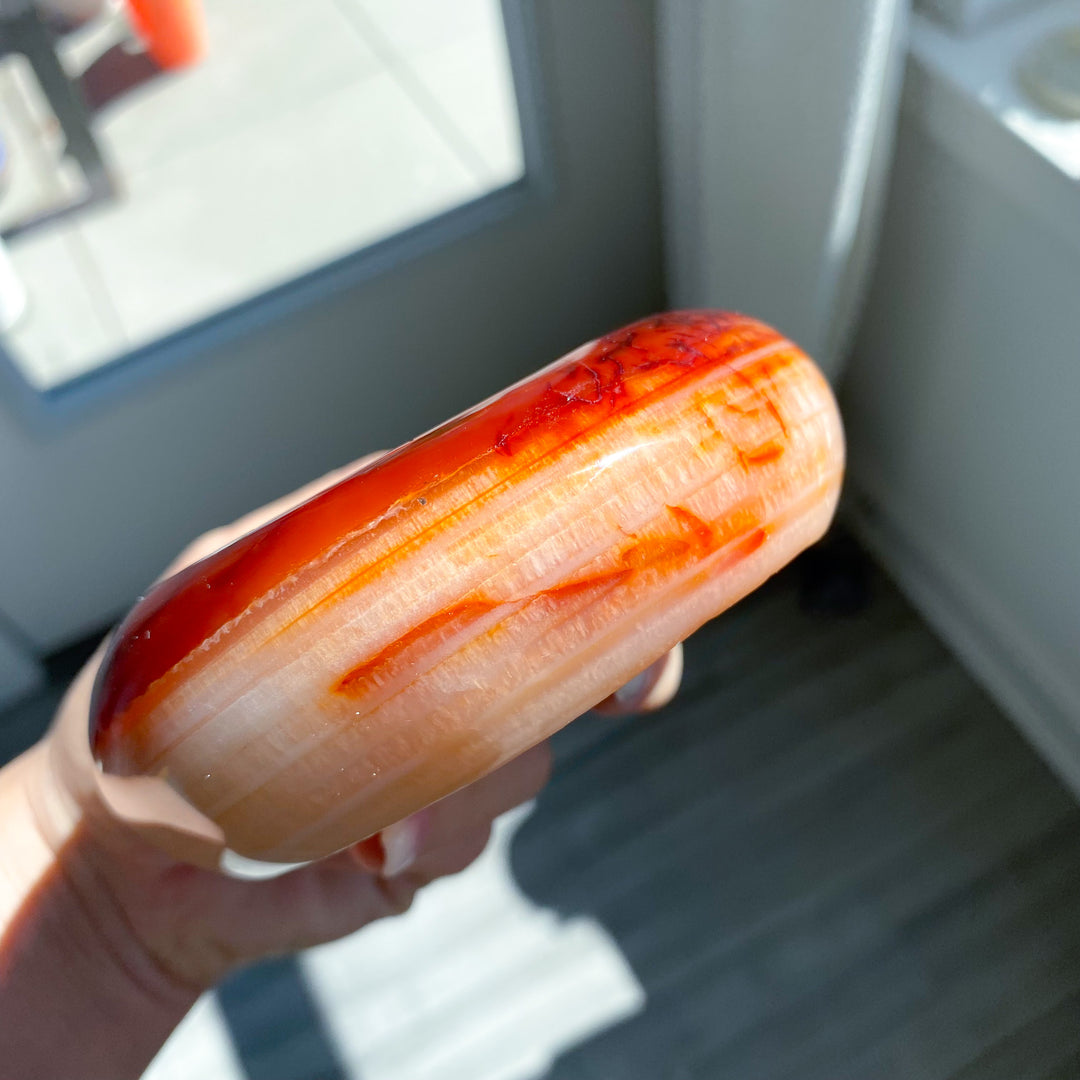 Large Creamy Swirl Carnelian Bowl 