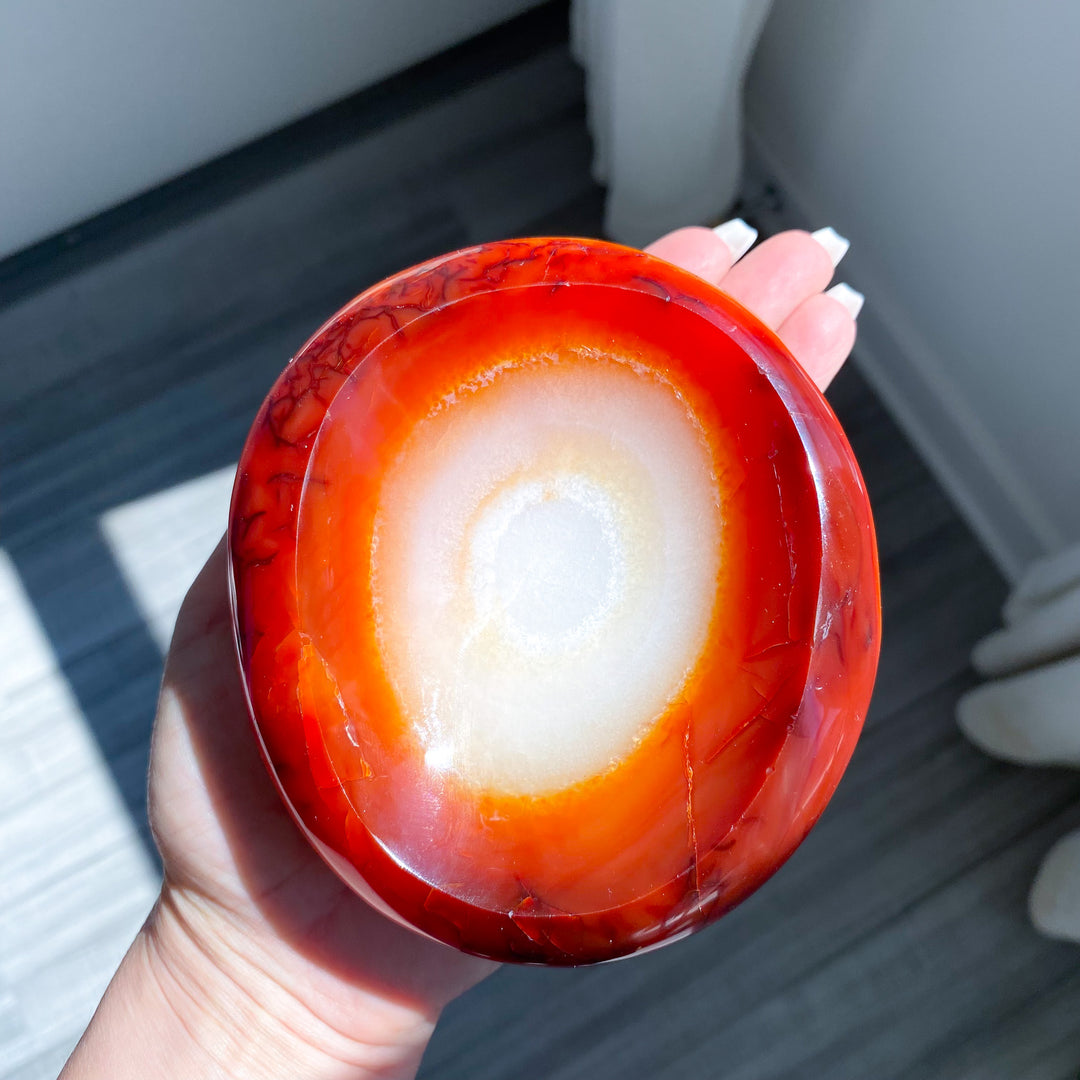 Large Creamy Swirl Carnelian Bowl 