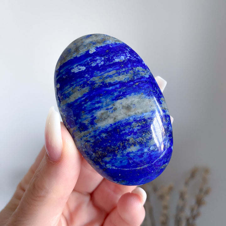 Small, Long Lapis Lazuli Palm Stone #4