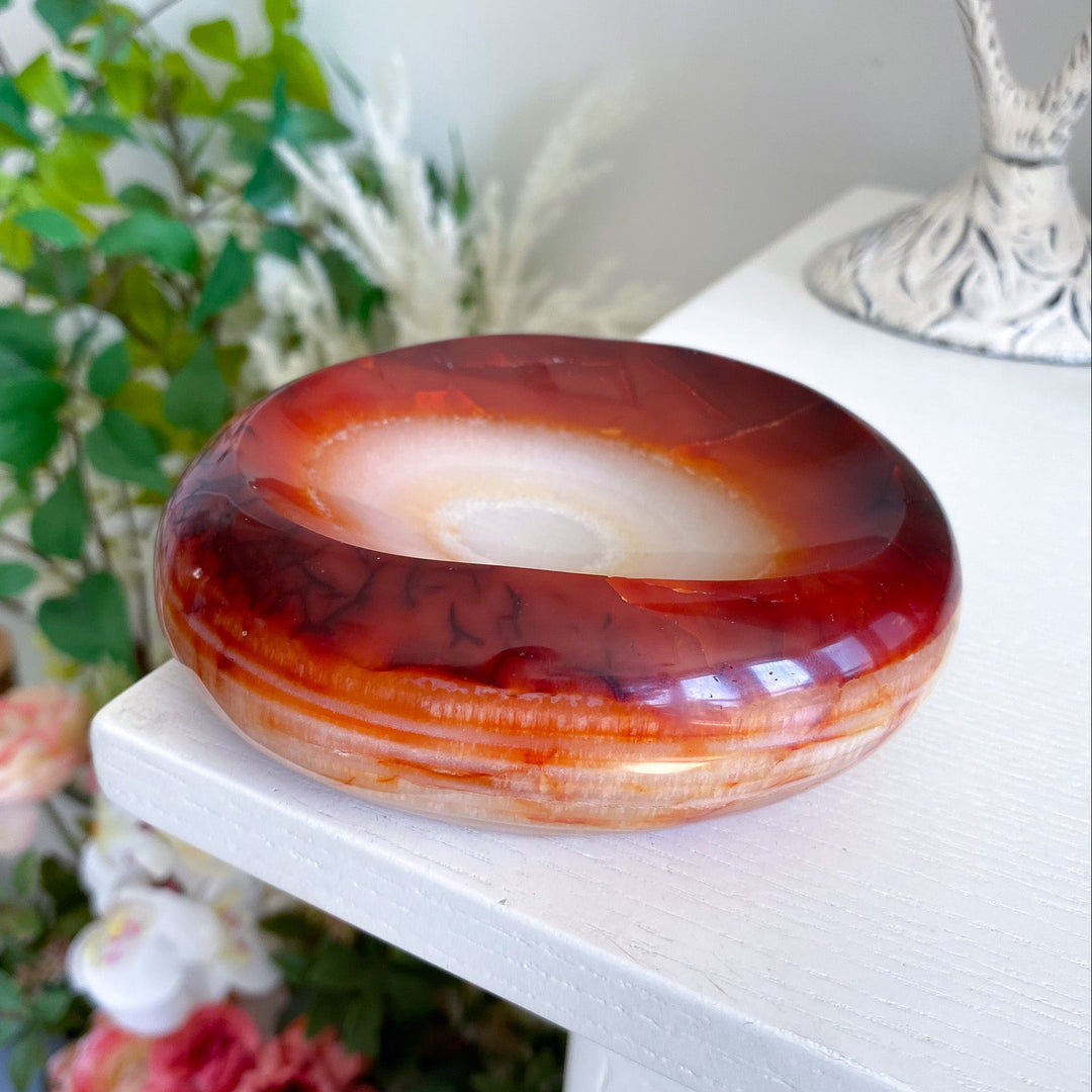 Large Creamy Swirl Carnelian Bowl 