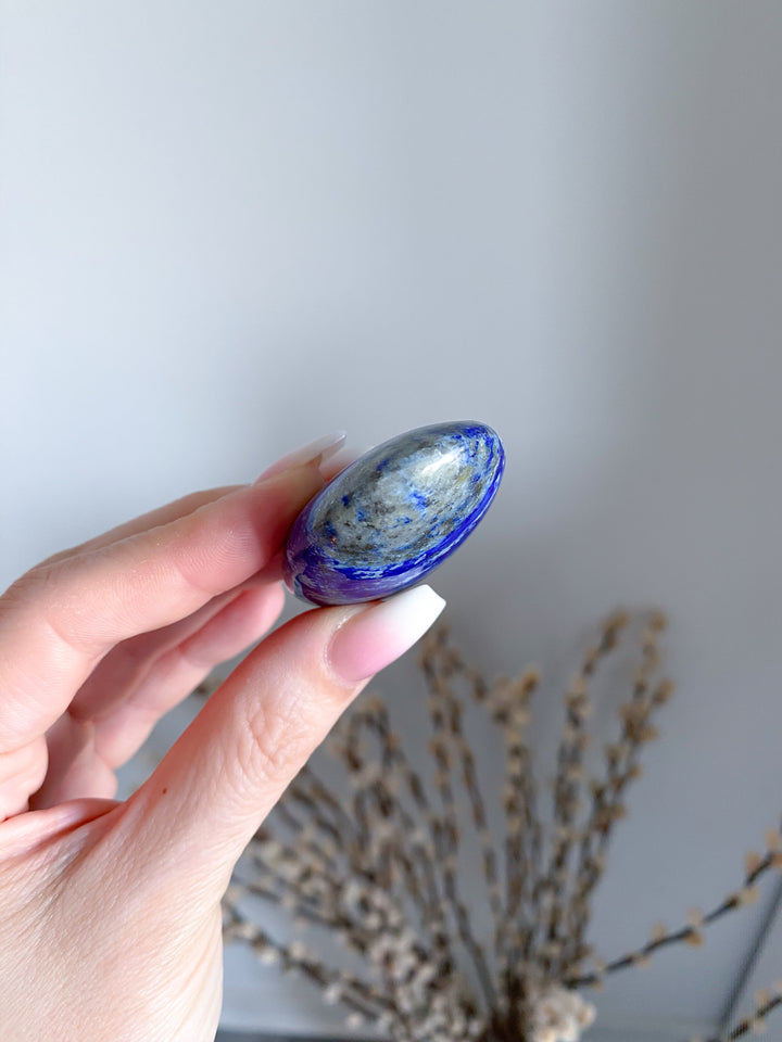 Small, Long Lapis Lazuli Palm Stone #4