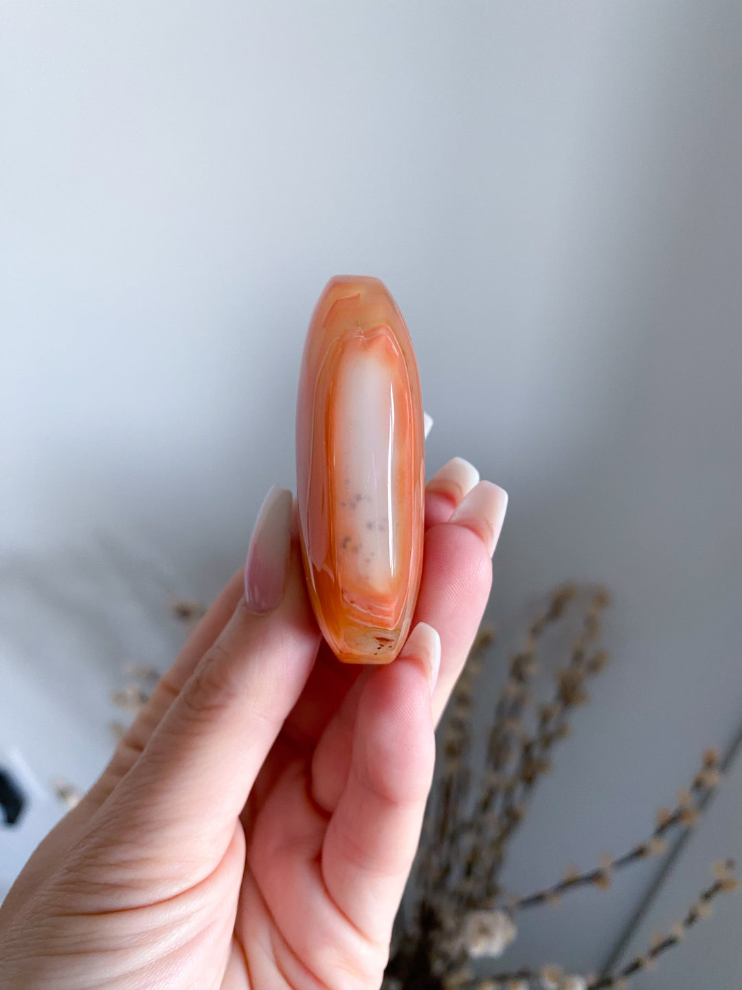 Small Carnelian Palm Stone #5 - Get Exact Crystal