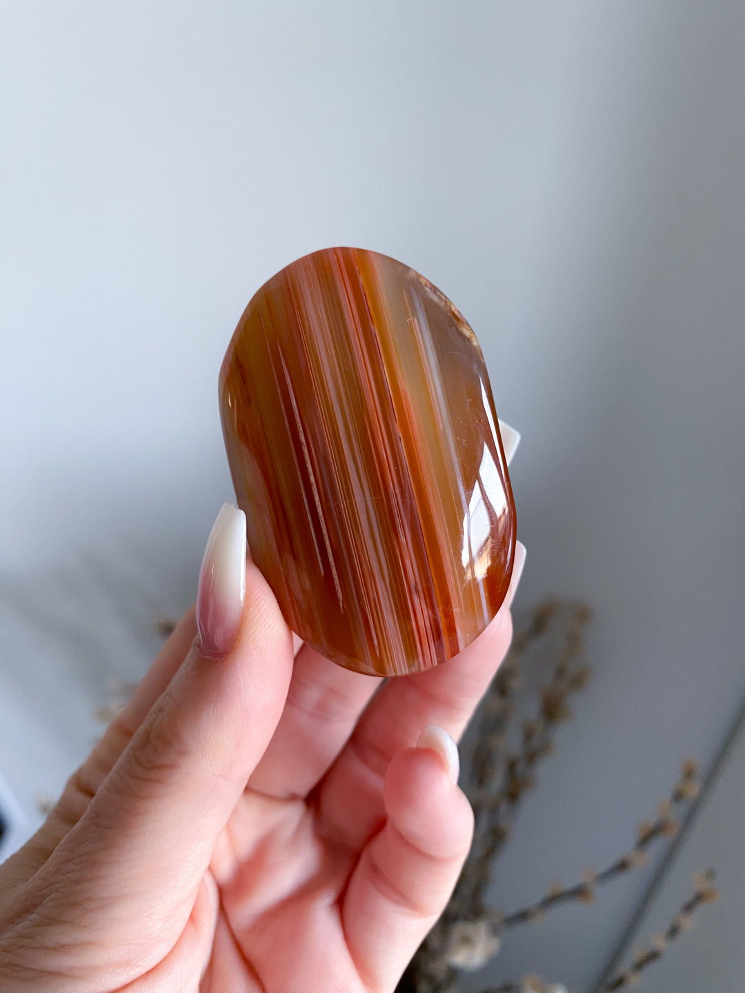 Small Carnelian Palm Stone #5 - Get Exact Crystal