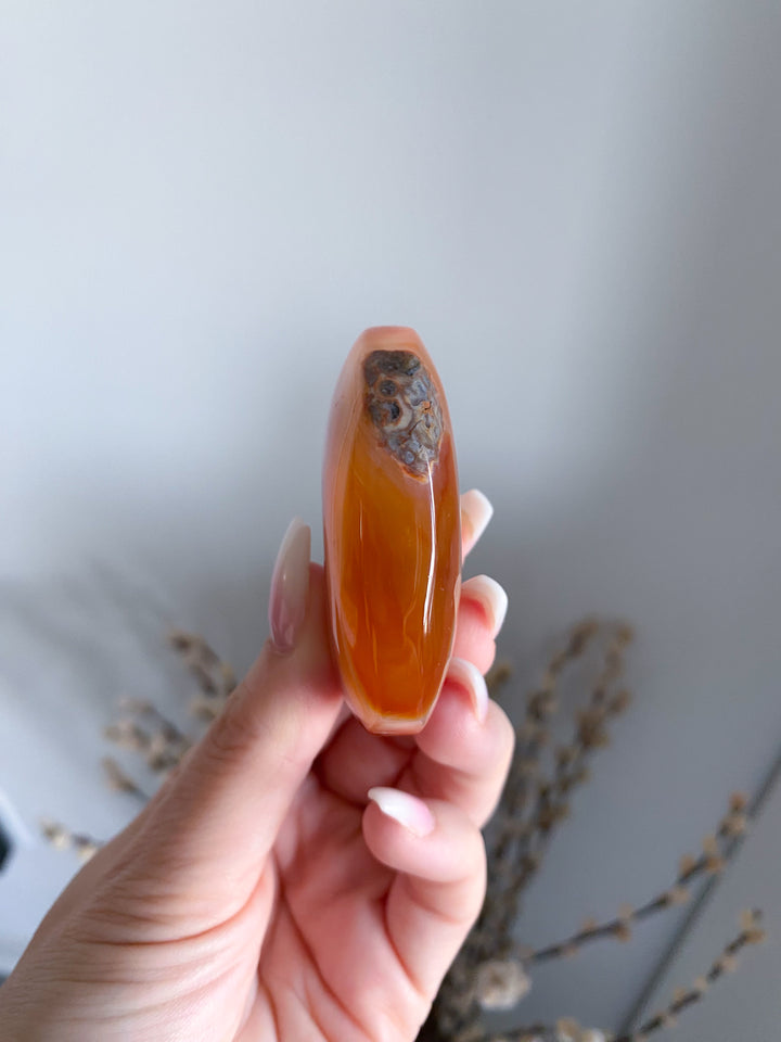 Small Carnelian Palm Stone #5 - Get Exact Crystal