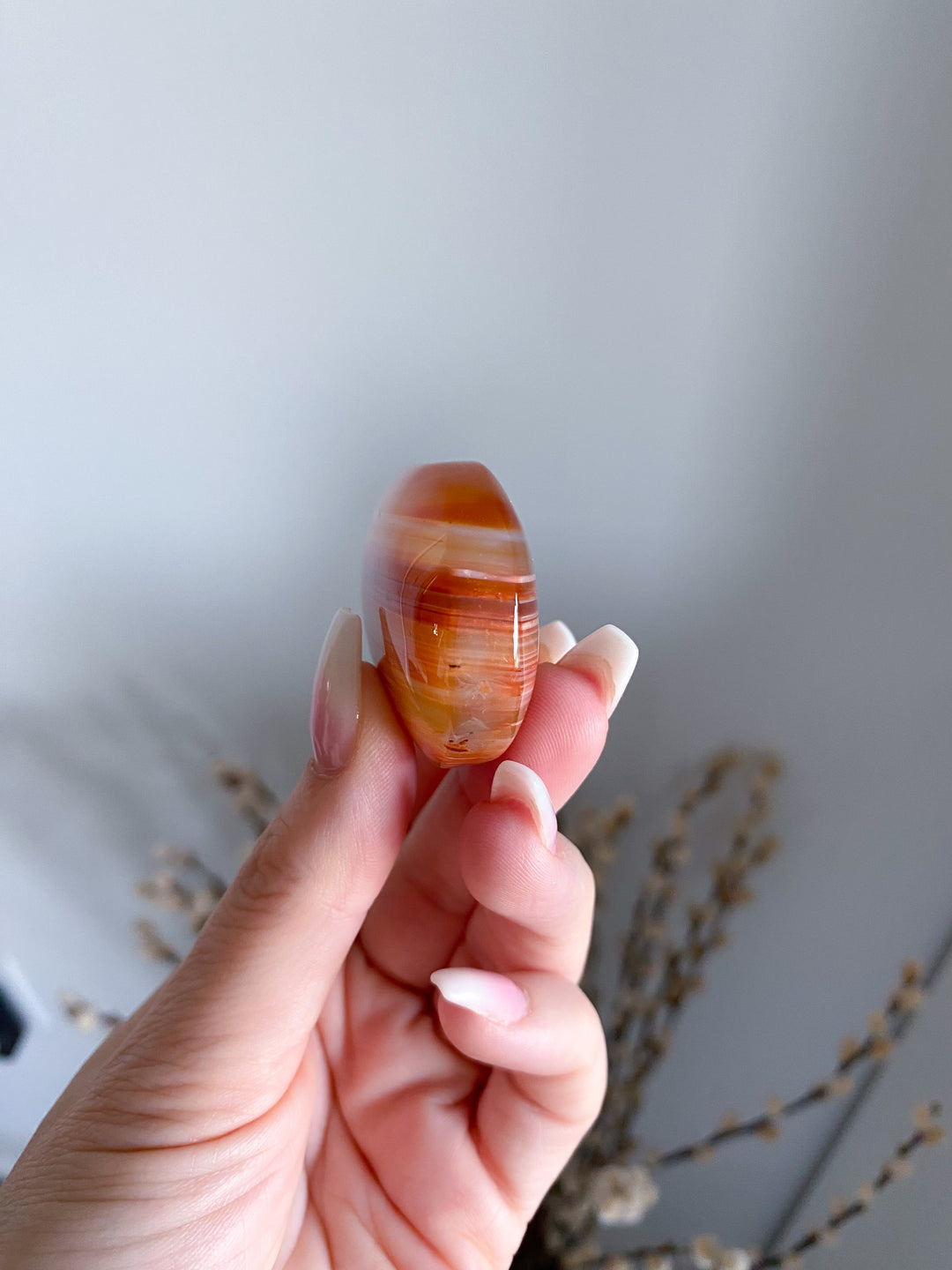 Small Carnelian Palm Stone #5 - Get Exact Crystal