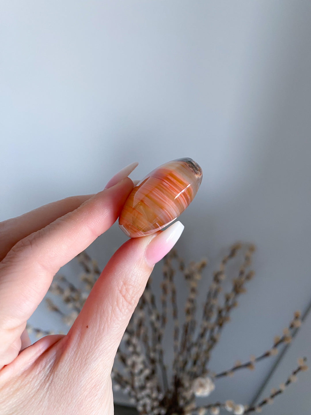 Small Carnelian Palm Stone #5 - Get Exact Crystal