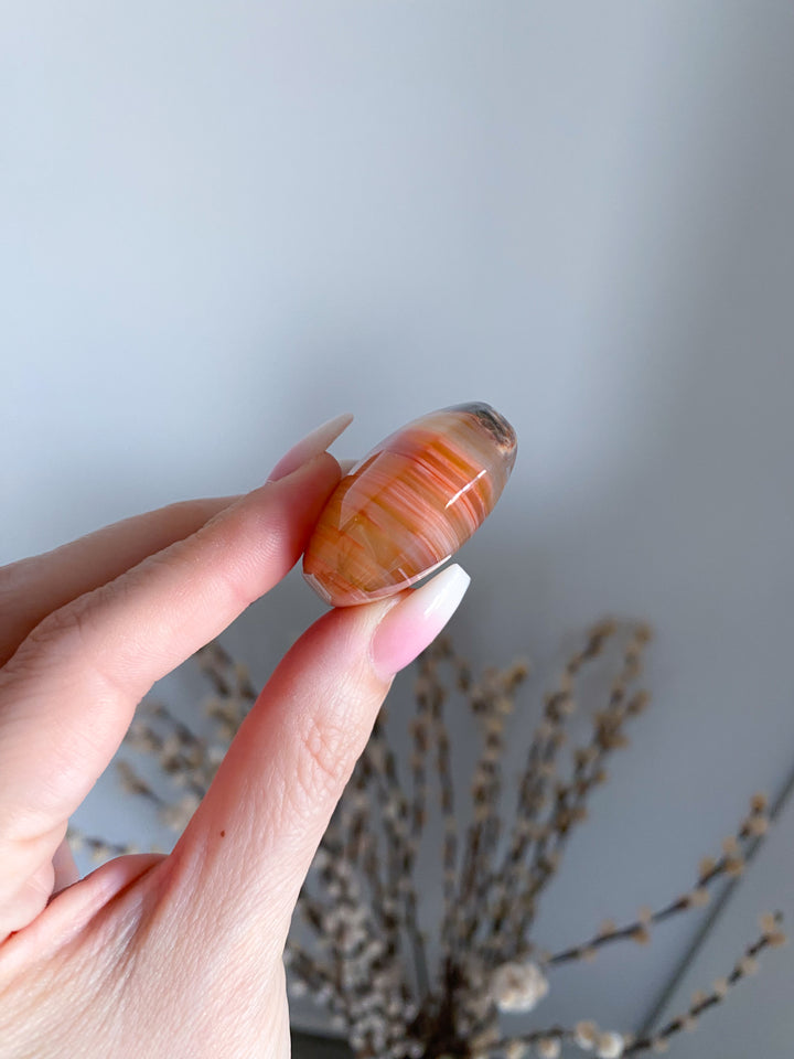 Small Carnelian Palm Stone #5 - Get Exact Crystal