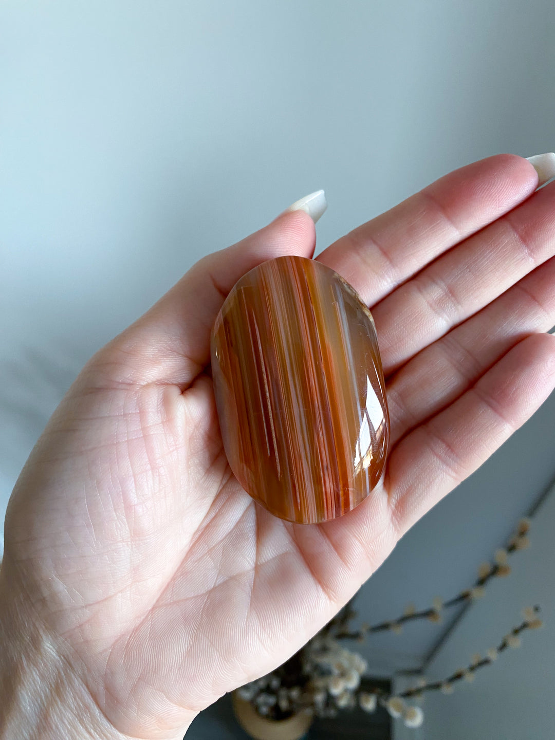 Small Carnelian Palm Stone #5 - Get Exact Crystal