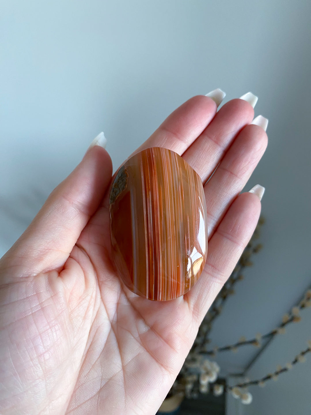 Small Carnelian Palm Stone #5 - Get Exact Crystal