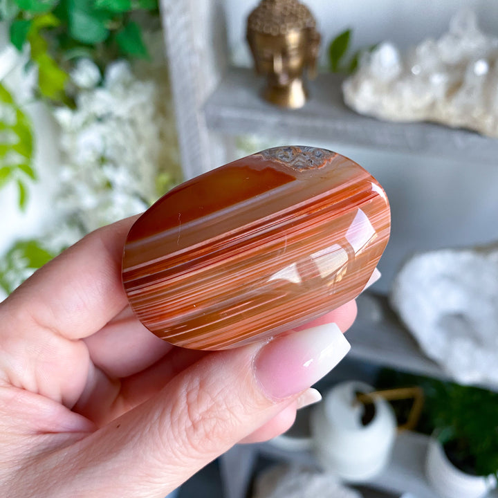 Small Carnelian Palm Stone #5 - Get Exact Crystal