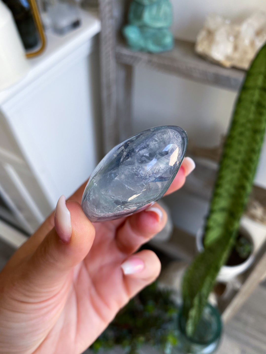 Radiant Fluorite Palm Stone #9
