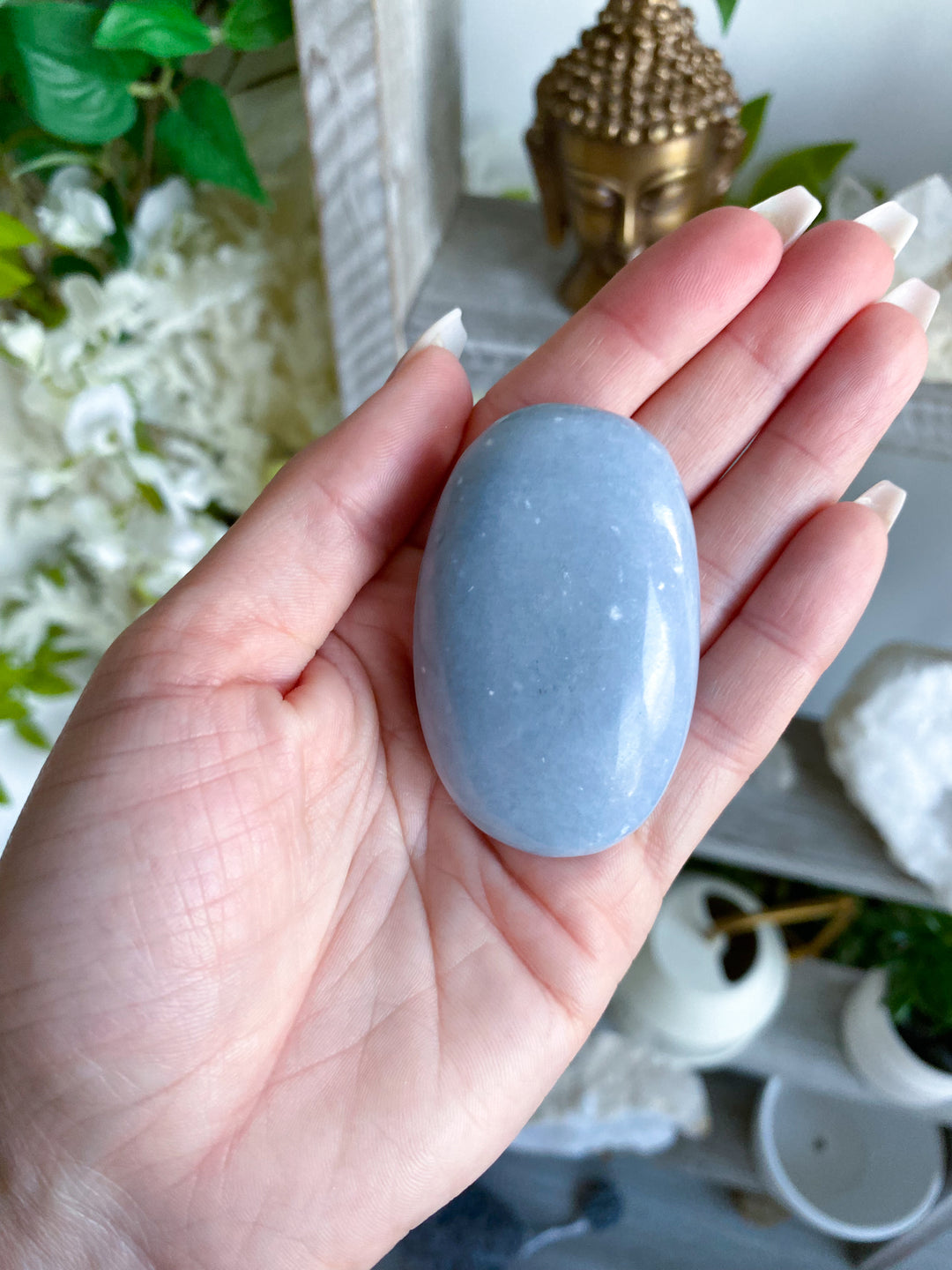 Angelite Palmstone - Get Exact Palm