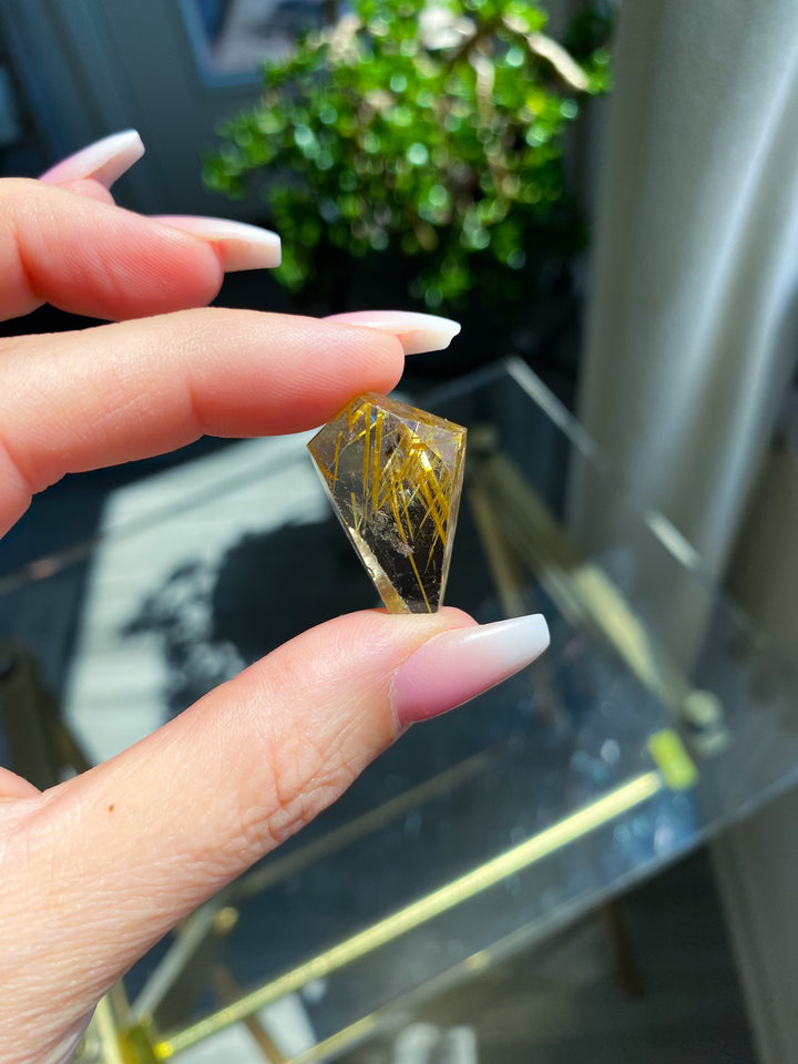 Small 1" Golden Rutile Mini Freeform #1 - Rutilated Quartz