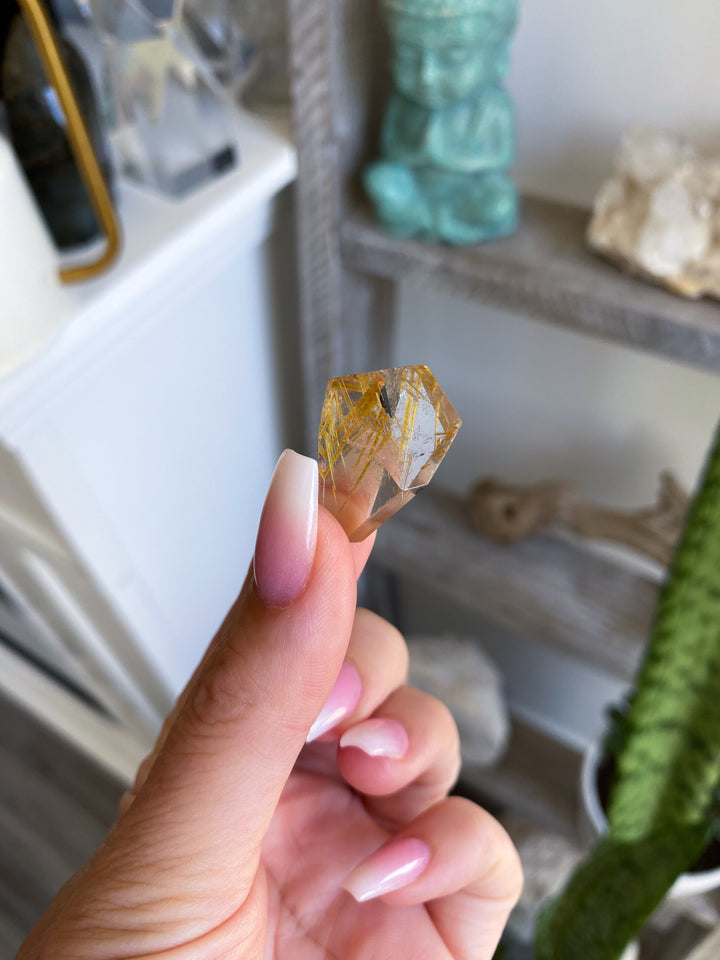 Small 1" Golden Rutile Mini Freeform #1 - Rutilated Quartz
