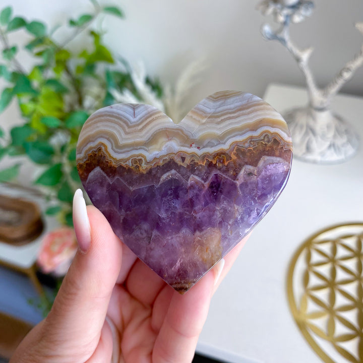 Unique Amethyst and Agate Heart 