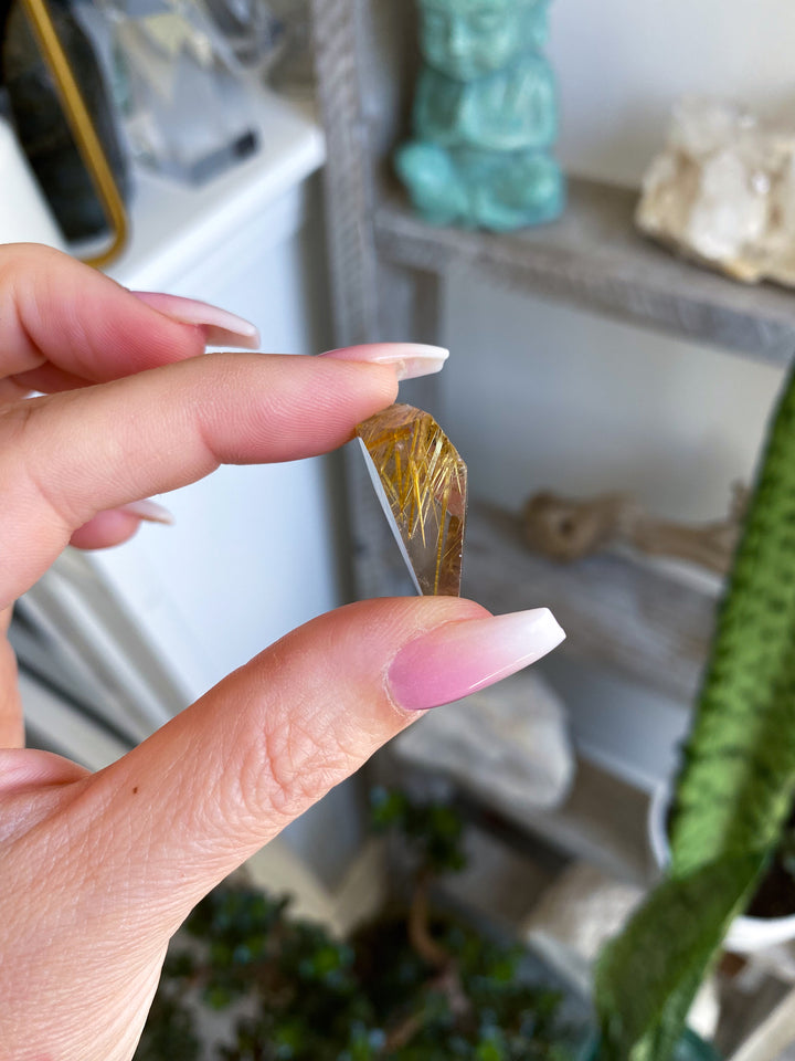 Small 1" Golden Rutile Mini Freeform #1 - Rutilated Quartz