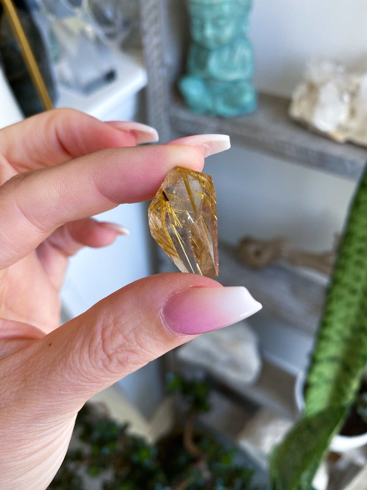 Small 1" Golden Rutile Mini Freeform #1 - Rutilated Quartz