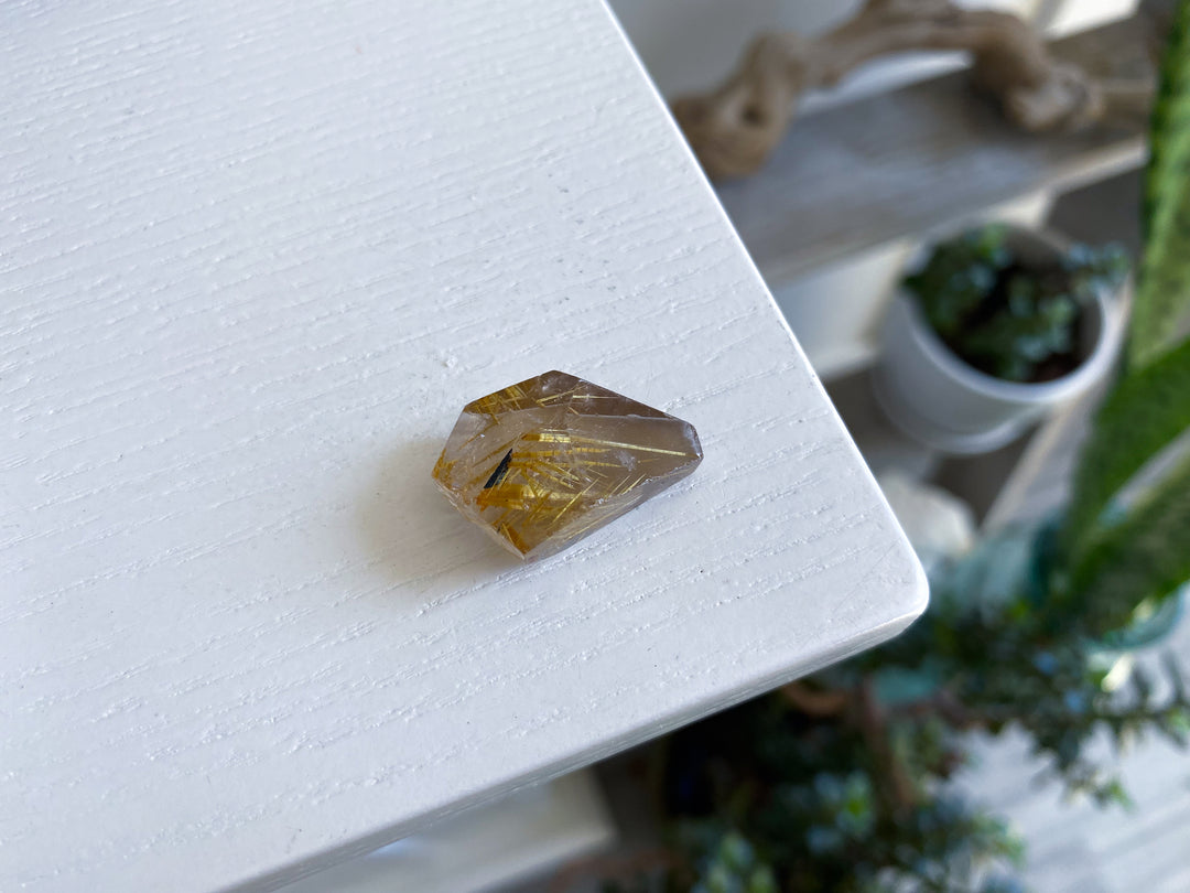 Small 1" Golden Rutile Mini Freeform #1 - Rutilated Quartz