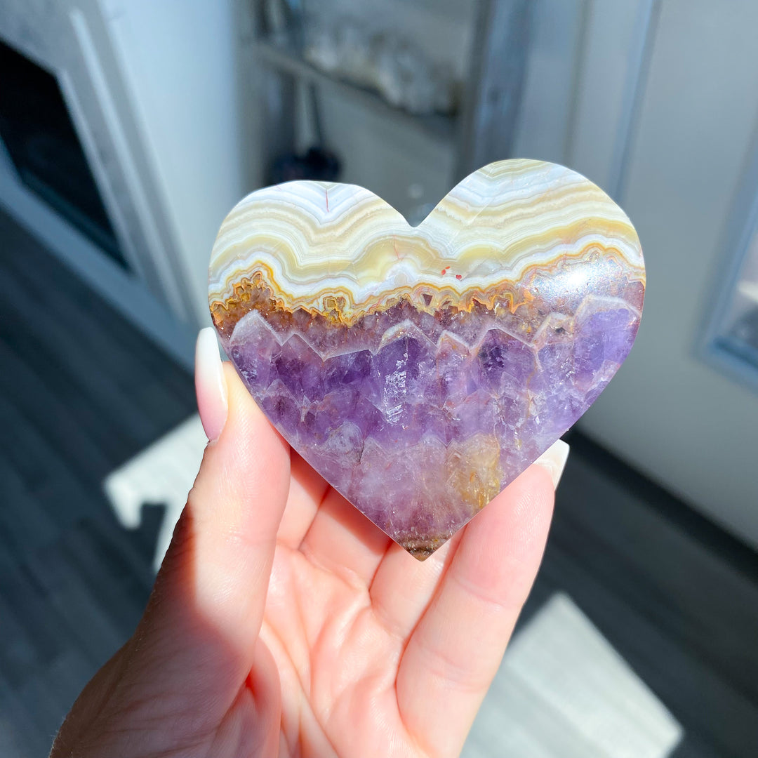 Unique Amethyst and Agate Heart 