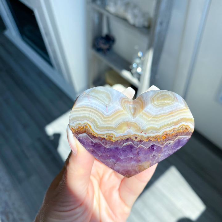 Unique Amethyst and Agate Heart 
