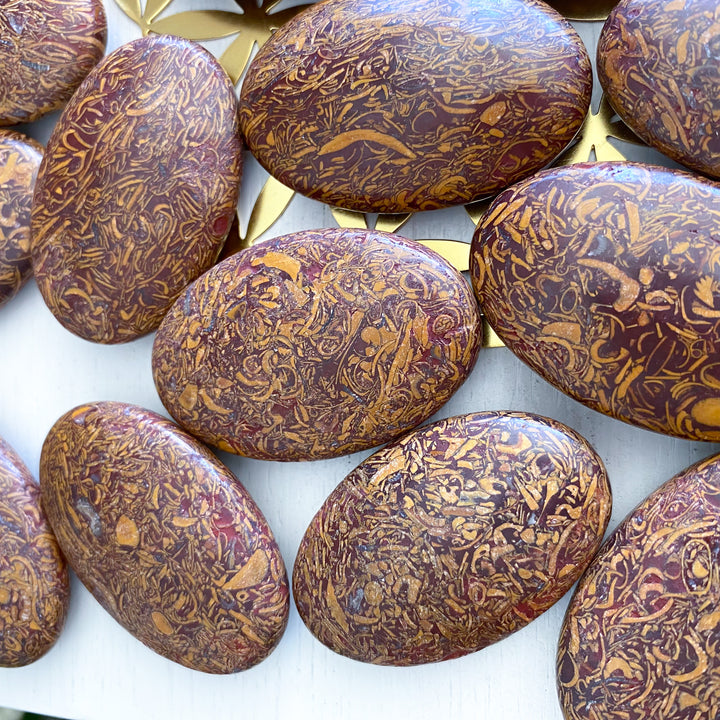 Small Calligraphy Jasper Palm Stone