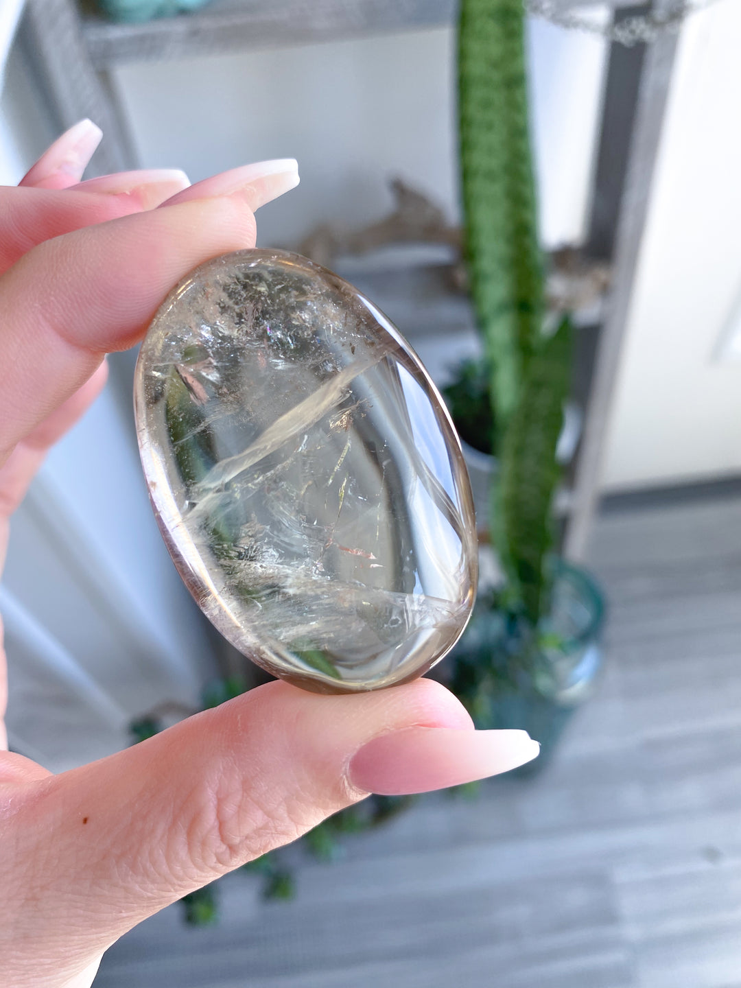 Small Natural Citrine Palm Stone #1