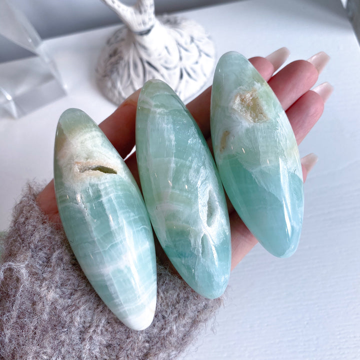 Large Pistachio Calcite Shiva with Cavern - Green Calcite