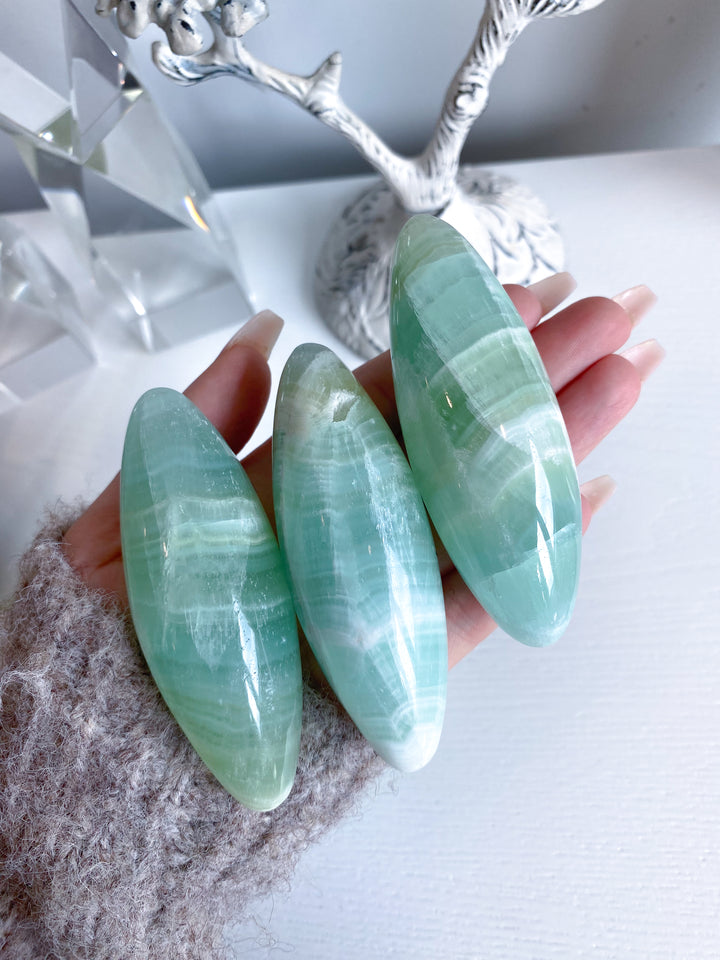 Large Pistachio Calcite Shiva with Cavern - Green Calcite