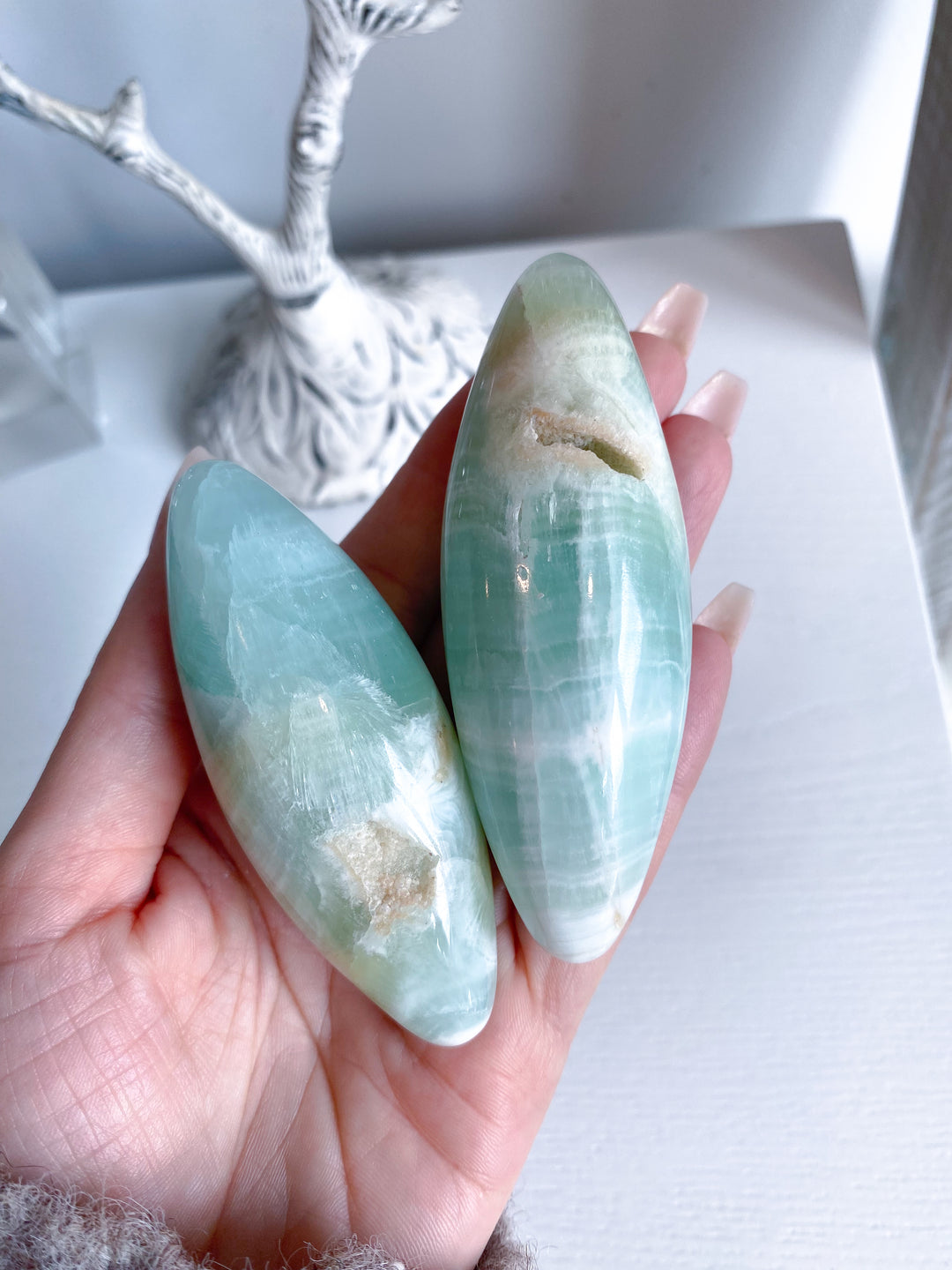 Large Pistachio Calcite Shiva with Cavern - Green Calcite