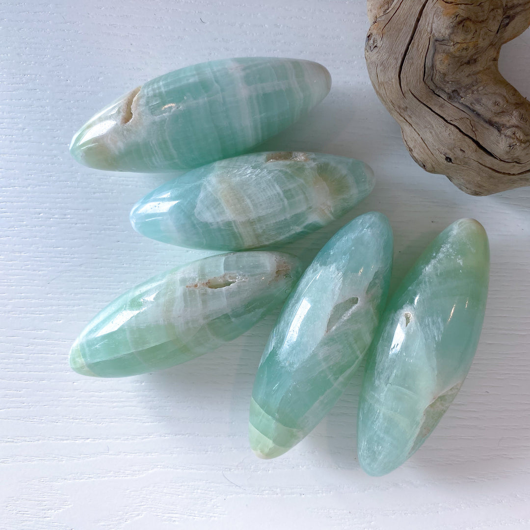 Large Pistachio Calcite Shiva with Cavern - Green Calcite