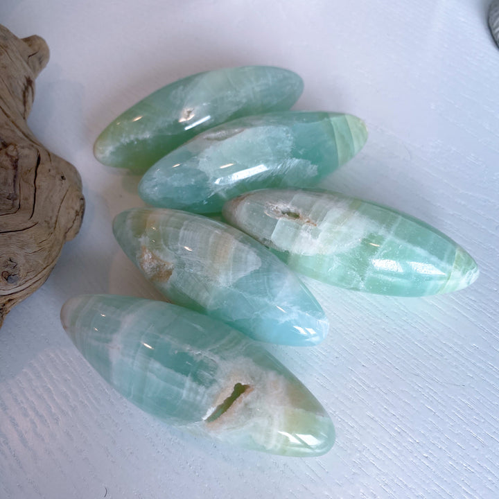 Large Pistachio Calcite Shiva with Cavern - Green Calcite