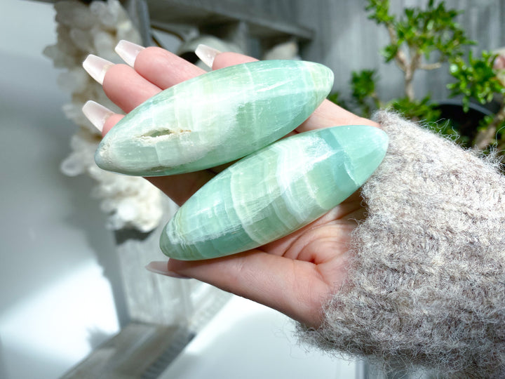 Large Pistachio Calcite Shiva with Cavern - Green Calcite