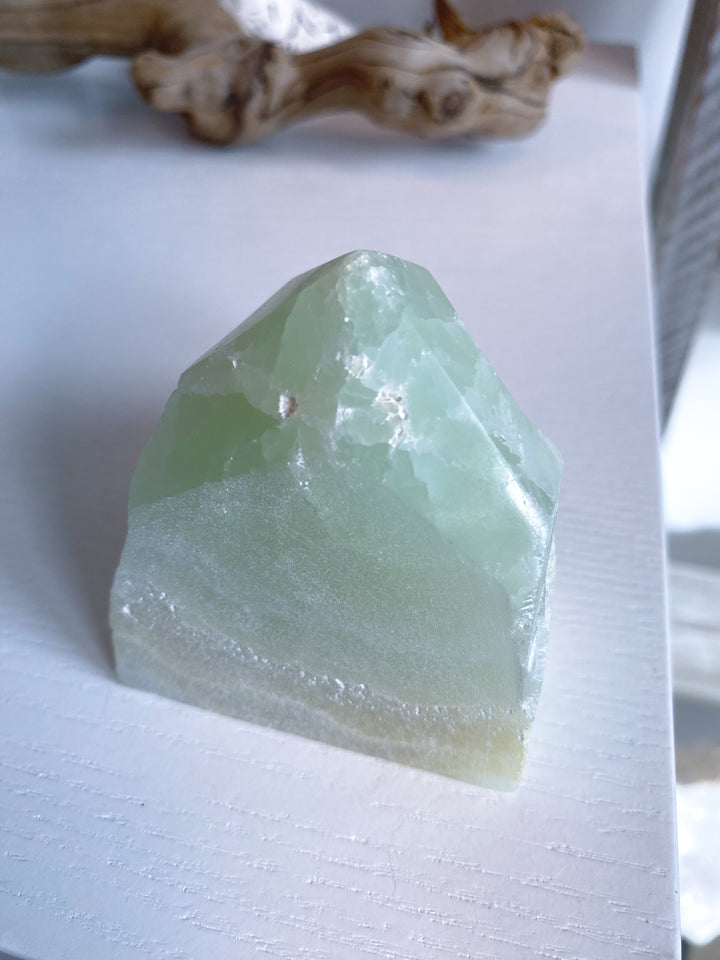 Pistachio Calcite Top Polish #5 - Green Calcite