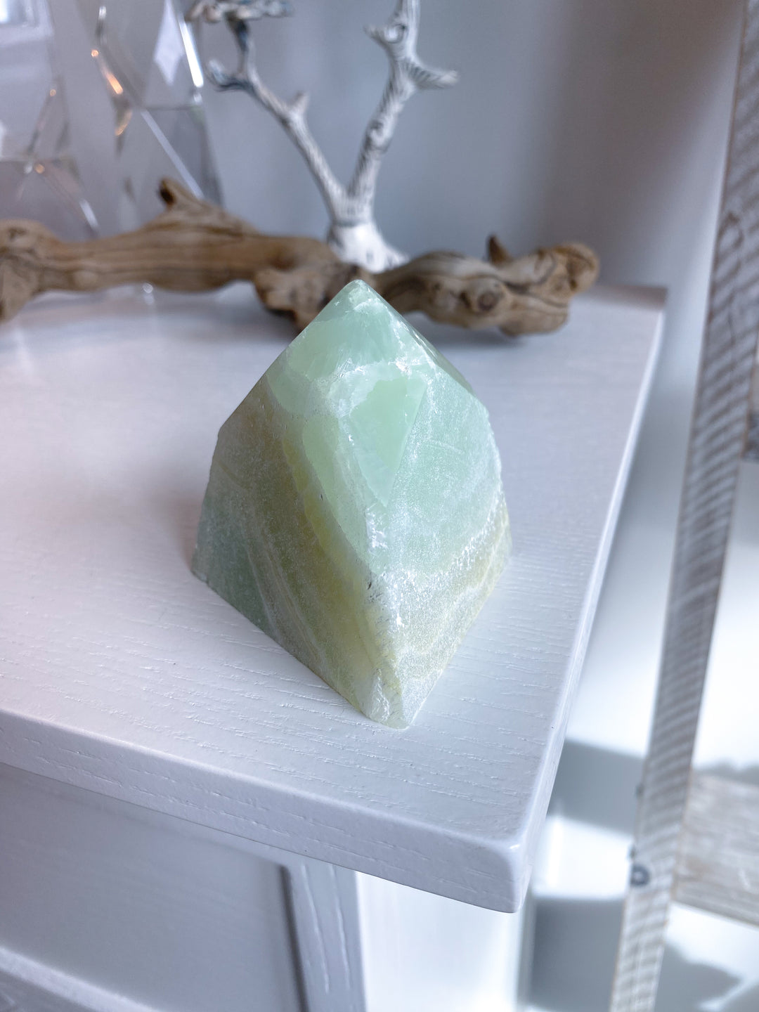 Pistachio Calcite Top Polish #5 - Green Calcite